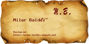 Miler Baldó névjegykártya